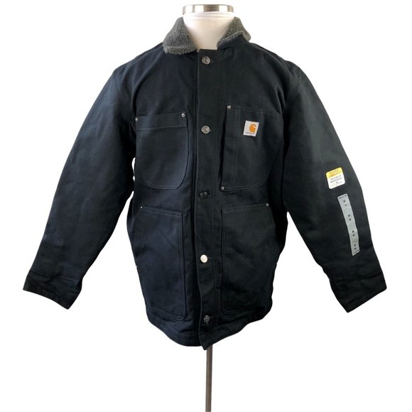 NWT Carhartt Men's Regular Medium Black Cotton Full Swing Chore Coat 102707-001 - Picture 6 of 11